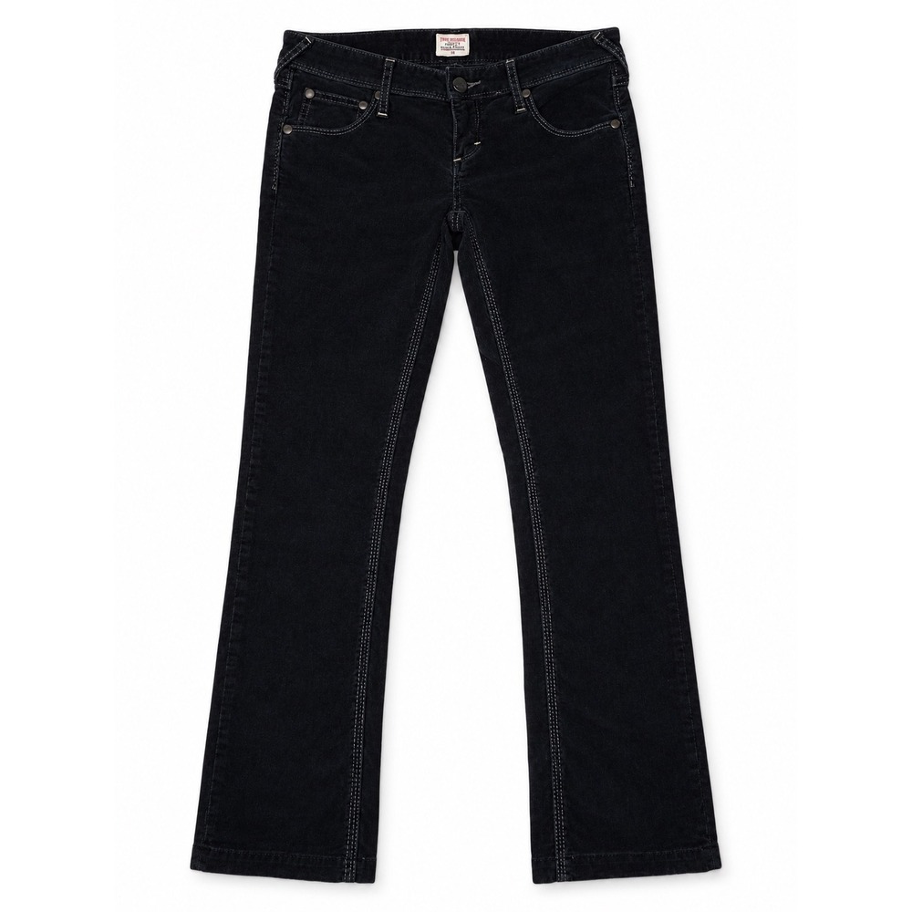 Free People Black Corduroy Flare Pants Low Rise Size 27 Stretch Boho Indie